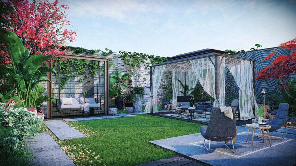 مظلات جلسات خارجية شفافة