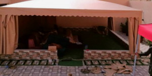 مظلات فوق السطح في مكة