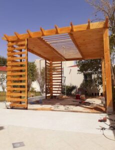 تصميم برجولات خشبية 